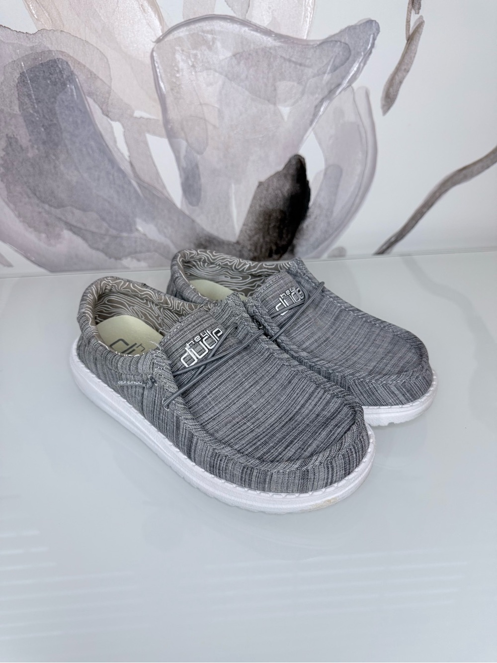 Hey Dude Kids Slip-On Clogs in Gray with White Sole